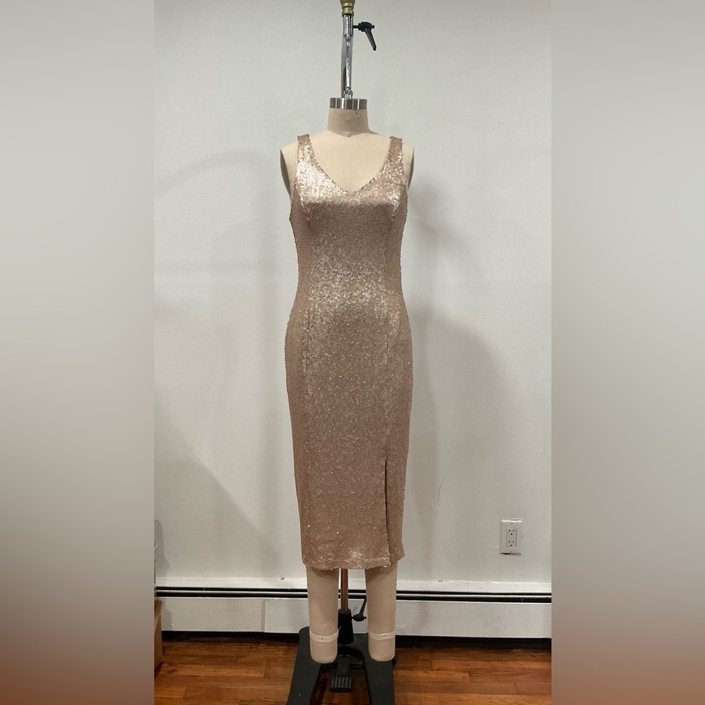 Jay Godfrey Champagne Midi Party Dress (Scarlet Midi Dress) Size 4